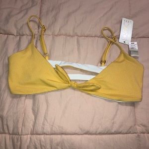 NWT L*SPACE Yellow Gingham Bikini Top